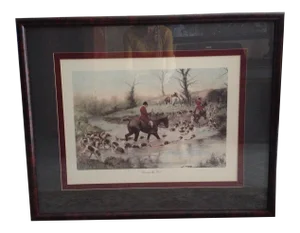 Print of Crossing the Ford by George Wright Framed/Signed