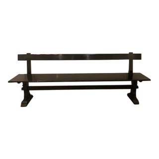 2000s Lillian August Wood Trestle Bench For Sale