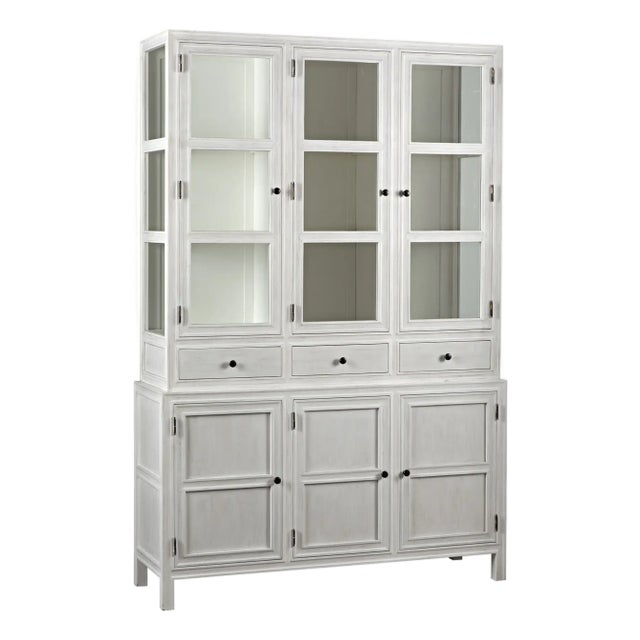NOIR Colonial Hutch, White Wash For Sale