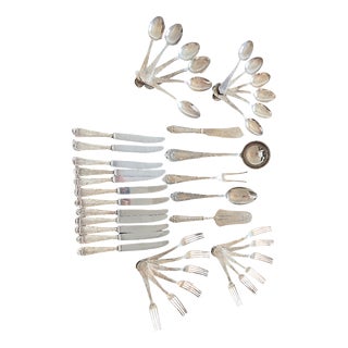 800 Silver Cutlery Set, 1920s, Set of 51 For Sale