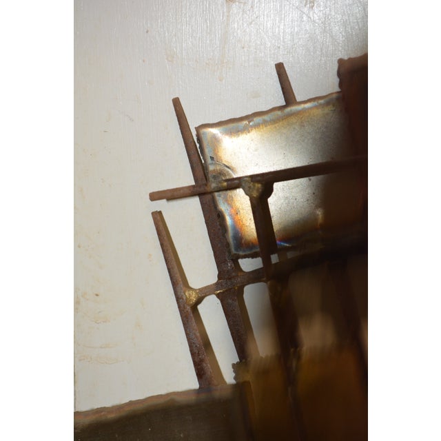 Curtis Jere Style Brutalist Metal Copper / Brass 'Nails' Abstract Wall Art Sculpture For Sale - Image 6 of 18