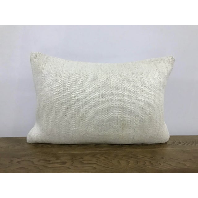 Turkish Vintage White Hemp Ethnic Lumbar Pillow For Sale In Phoenix - Image 6 of 6
