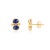Greek Style Deep Blue Sapphire Stud Earrings- A Pair For Sale - Image 4 of 10