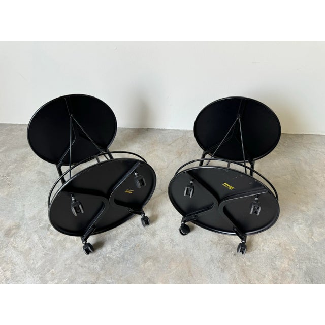Italian Postmodern Bonaldo Casa Two - Tier Rolling Side Tables - A Pair/ Sold For Sale - Image 12 of 12