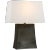 Chapman & Myers for Visual Comfort Signature Lucera Medium Table Lamp in Stained Black Metallic with Linen Shade For Sale