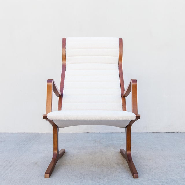 Restored 1960s Japanese Mid Century Modern "Heron" Lounge Chair by Tendo Mokko For Sale - Image 14 of 14