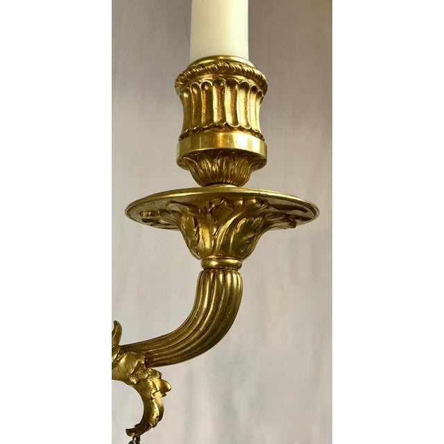 Large Signed E. F. Caldwell Bronze and Crystal Empire Style Chandelier For Sale - Image 10 of 12