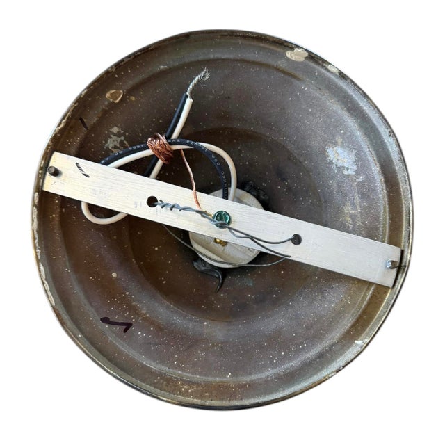 1910s Circa 1910’s Sheffield Style Fluted Cased Glass Ceiling Flushmount For Sale - Image 5 of 6