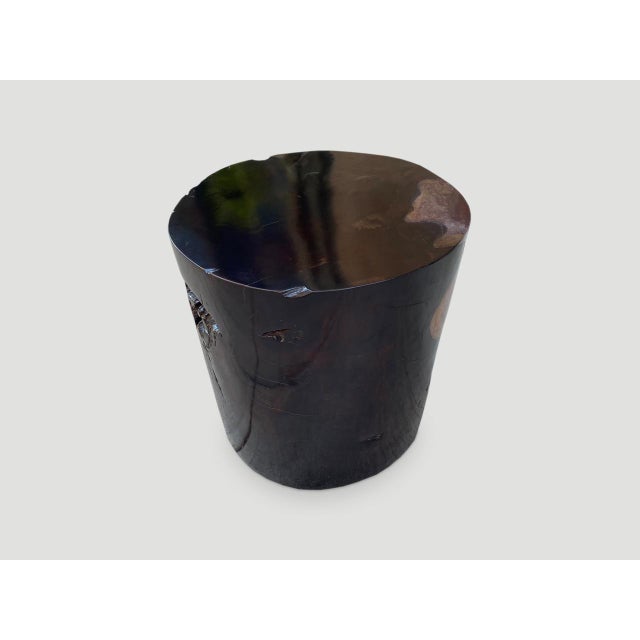 Andrianna Shamaris Organic Cracked Resin and Teak Wood Side Table For Sale - Image 14 of 18