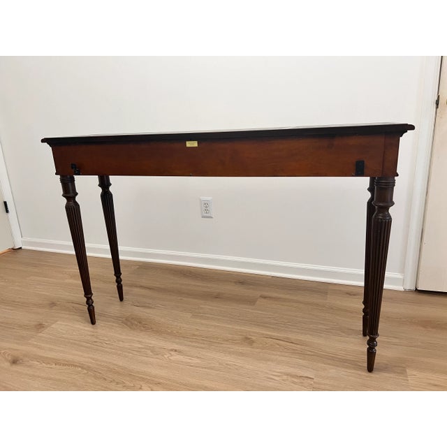 Vintage Maitland-Smith Regency Leather-Embossed Console Table For Sale - Image 10 of 10