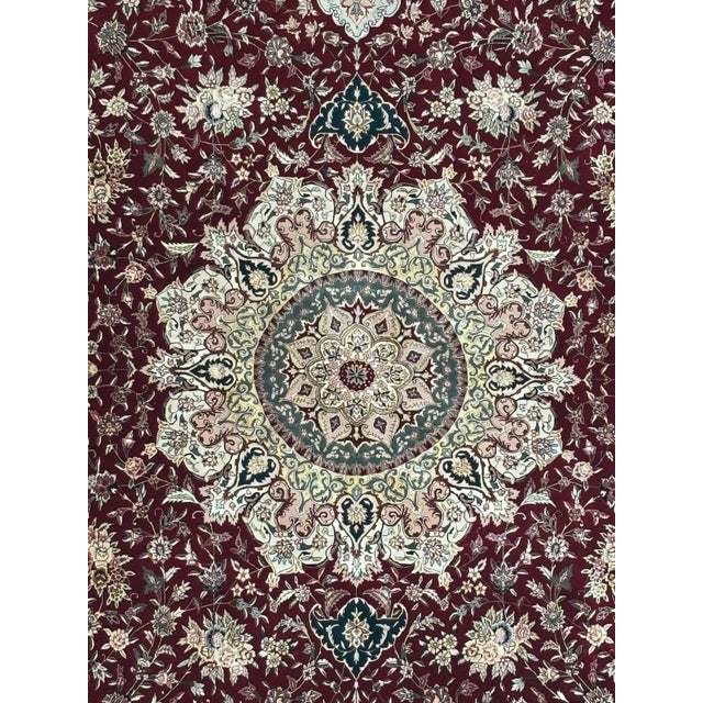 Silk Tabriz Palace Carpet , 11'8" X 18'8" For Sale In New York - Image 6 of 6
