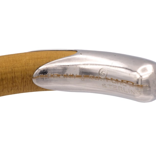 Contemporary Vintage Tiffany & Co. Elsa Peretti Silver Rattan Wood Cuff Bracelet C. 1976 For Sale - Image 3 of 10