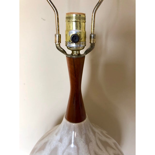 Mid Century Danish Pottery Teak Table Lamp Chairish
