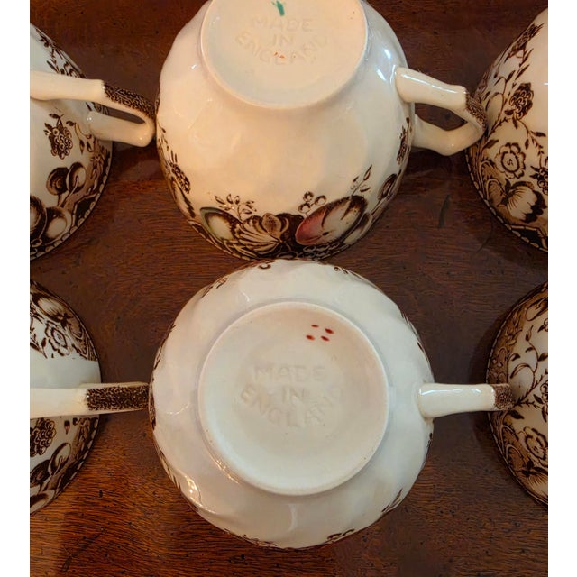 Cream Vintage Johnson Brothers His Majesty Cup & Saucer Set England 2-Pieces For Sale - Image 8 of 13