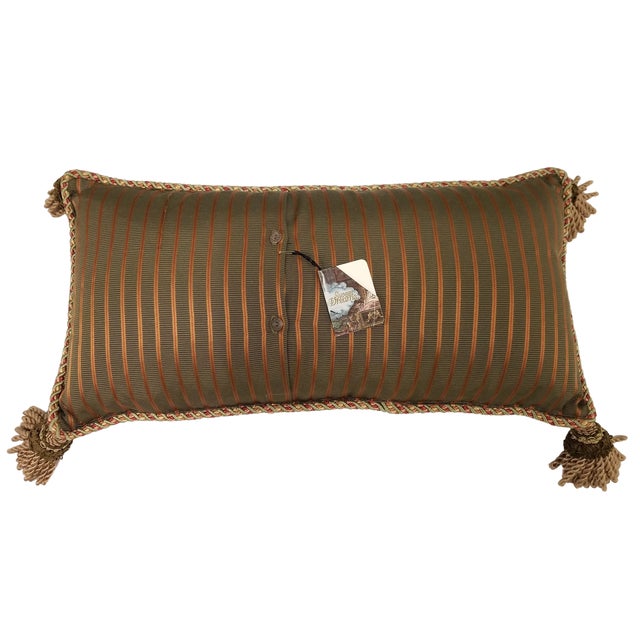 Contemporary Austin Horn Tapestry and Trims Accent Pillow For Sale - Image 3 of 4