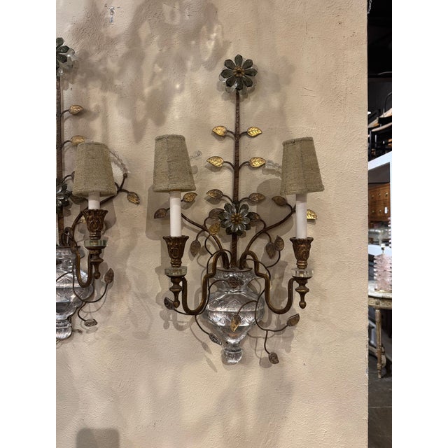 Transitional Pair of Italian Banci Firenze Bagues Style Sconces For Sale - Image 3 of 8