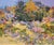 Sarabono by Jann T. Bass | Oil on Board Landscape with colorful trees and flowers. For Sale
