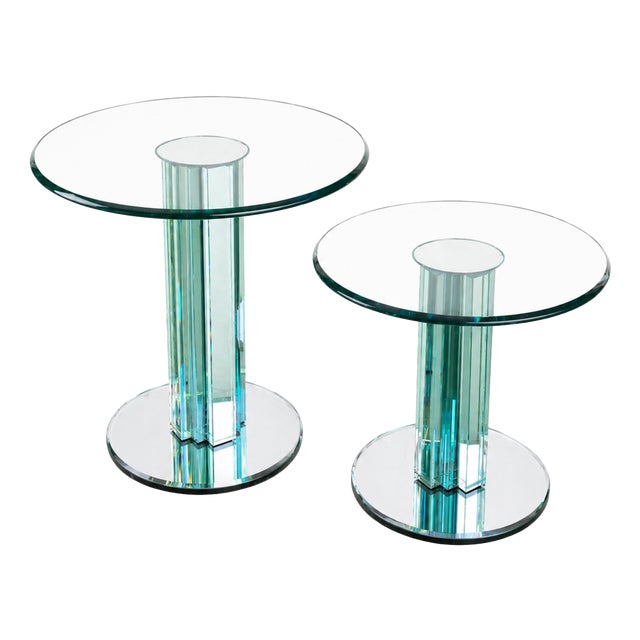Glass Side Tables by Luigi Massoni for Gallotti & Radice, Italy, 1970s, Set of 2 For Sale