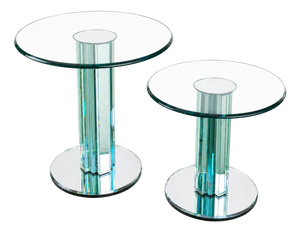 Glass Side Tables by Luigi Massoni for Gallotti & Radice, Italy, 1970s, Set of 2