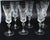 A set of 6 stylish crystal glasses, possibly Saint-Louis. with brilliant and rich cut