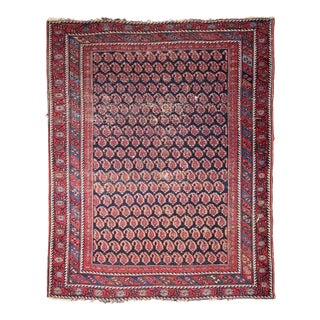 Old World Boteh "Paisley" Garden Indigo Rug 4.4 x 5.3 For Sale