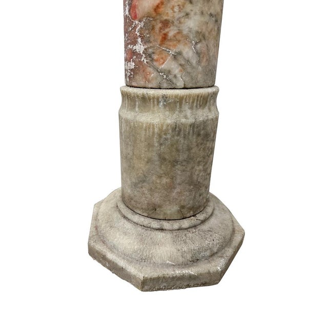 Antique Neoclassical Marble Column Pedestal Stands, Late 19th Century, Set of 2 For Sale - Image 10 of 13