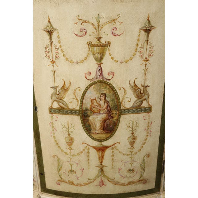 Antique English Adams Style White Painted Demilune Commode For Sale - Image 17 of 18