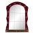 Spanish Neoclassical Wall Mirror with Antique Red Velvet Frame with bronze For Sale