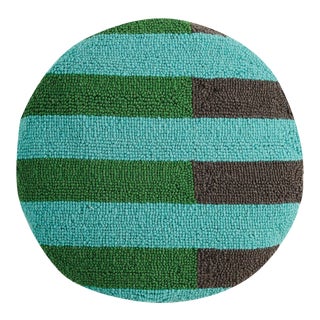 Cool Geometric Circle Hook Pillow, 16" Diameter For Sale