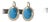 Sleeping Beauty Turquoise Drop Earrings With Diamonds in Solid 14k Gold, Pair For Sale