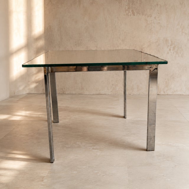 Vintage Modernist Chrome and Clear Glass Square Side Table For Sale - Image 10 of 17