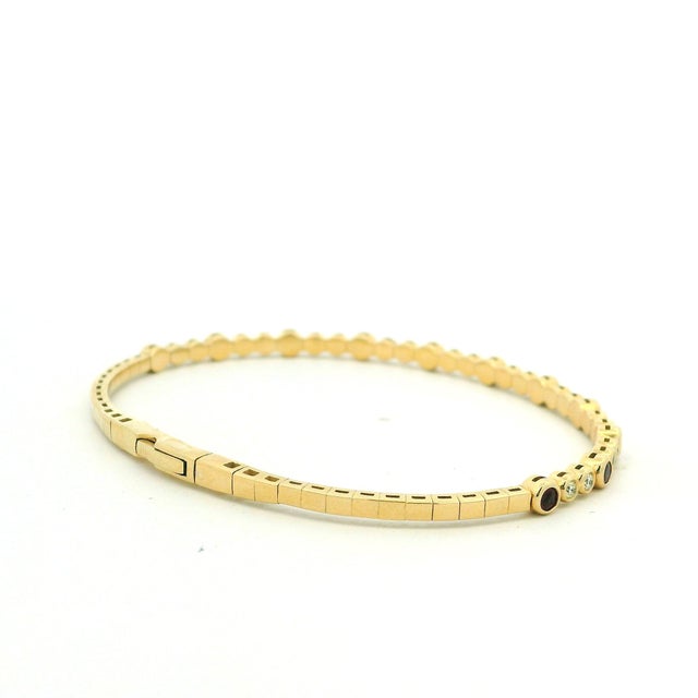 Metal Vintage Ruby and Diamond Flexible 14k Yellow Gold Bracelet For Sale - Image 7 of 12