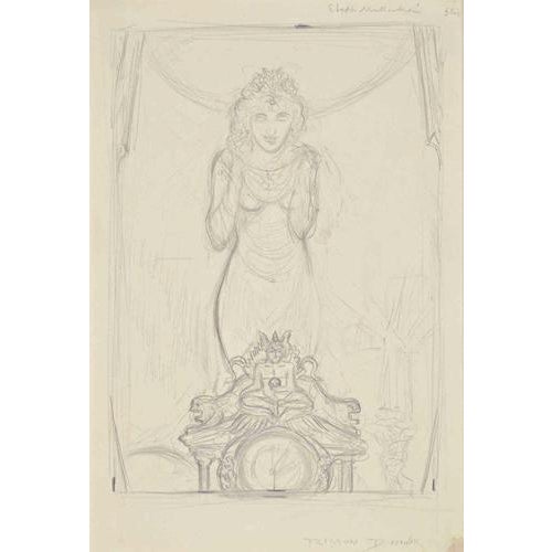 Alberto Martini, Winter Frisson, Mallarmé, Pencil on Paper, 1908s For Sale - Image 4 of 4
