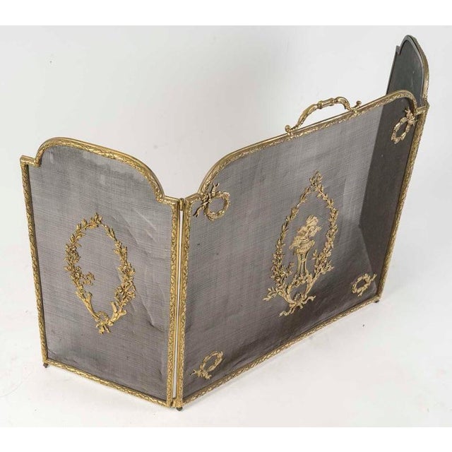 Napoleon III Fire Screen with Bronze Panels, 1800s For Sale - Image 3 of 7