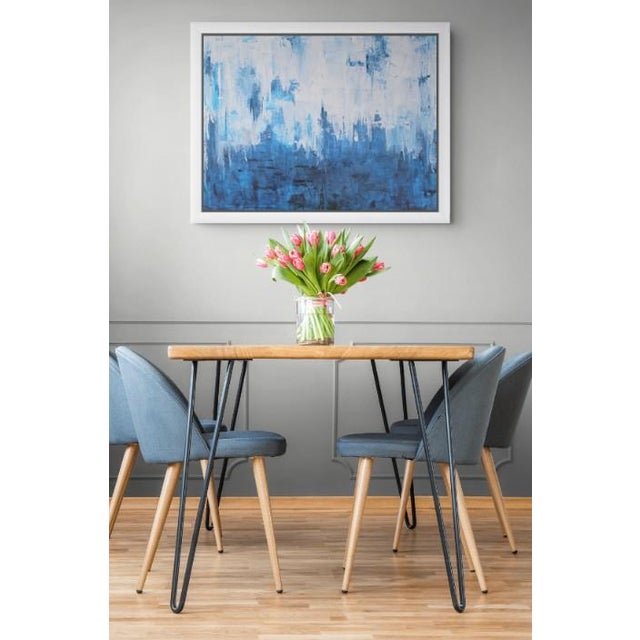 Wood Blue Jazz Original Abstract Painting For Sale - Image 7 of 9