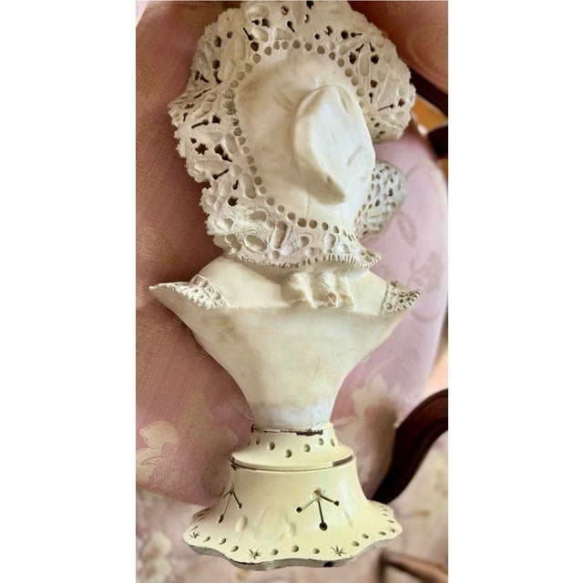 Antique Italian Carved Alabaster Female Bust, Aldolfo Cipriani For Sale - Image 9 of 9