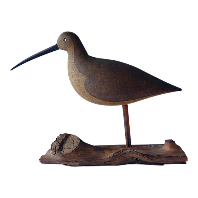 1950s Hand Carved Shore Bird Sculpture Chairish