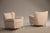 Armchairs in Ivory Fabric with Brass Feet, 1940s, Set of 2 For Sale - Image 4 of 18