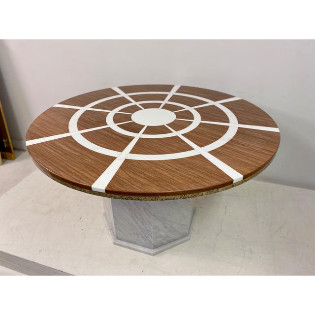 Vintage Red and White Marble Dining Table, 1970s For Sale - Image 11 of 16