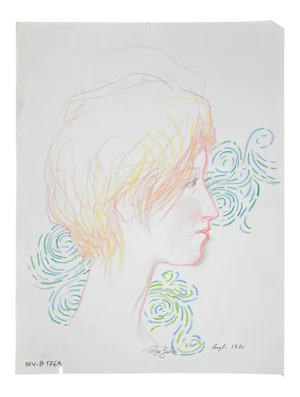 Leo Guida - Female Portrait - Original Pencil and Ink - 1970