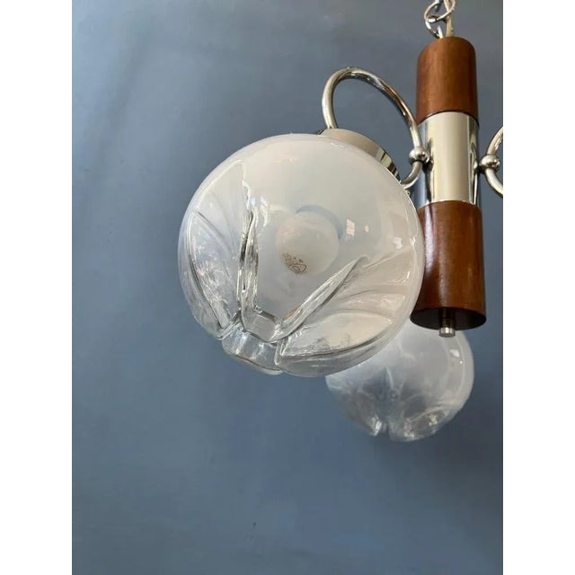 Mid-Century Space Age Murano Glass Pendant Light Ceiling Lamp from Mazzega, 1970s For Sale - Image 9 of 11