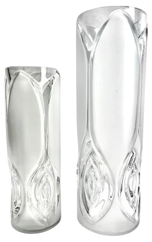 Vintage Vases in Clear and Frosted Art Glass from Peill & Putzler, 1971, Set of 2