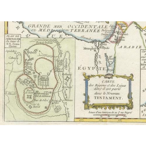 New Testament Holy Land Map with Jerusalem Plan, 1779 For Sale - Image 6 of 9