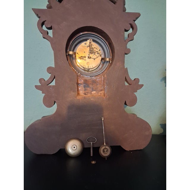 Black Forest Clock with Fox & Bird, 1920 For Sale - Image 10 of 14