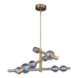 Hinkley Saxon Large Chandelier in Lacquered Brass, Integrated Led, Clear Glass