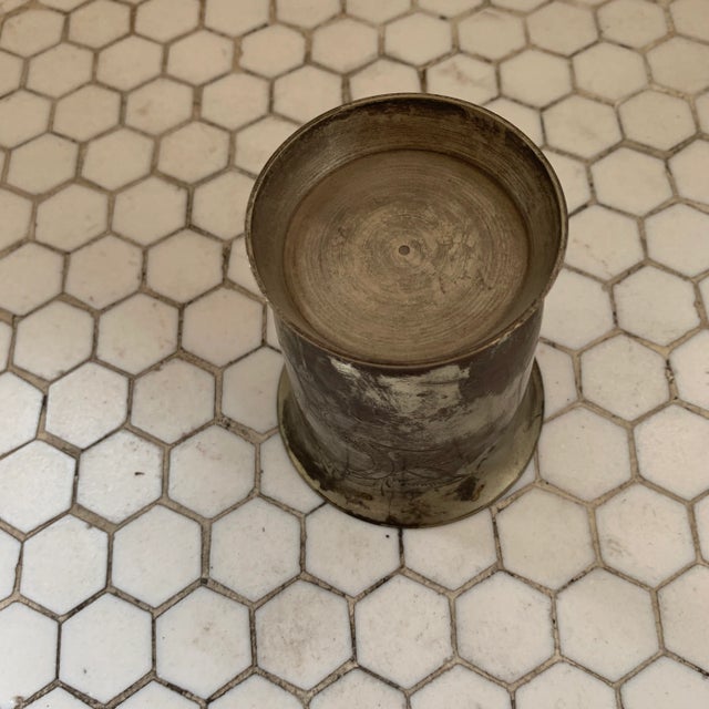 1940s Indian Etched Brass Metal Lassi Cup Vase For Sale In Los Angeles - Image 6 of 8