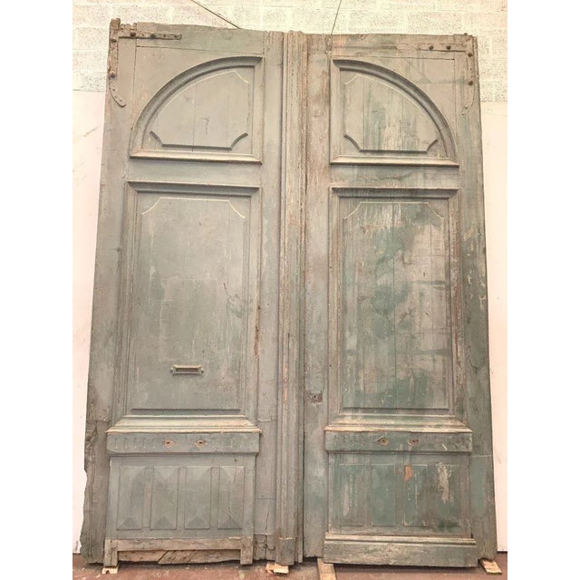 Double Carriage Doors in Natural Wood, 19th Century, Set of 2 For Sale - Image 12 of 12