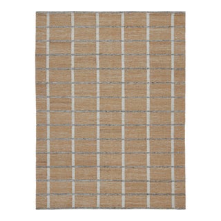 Rug & Kilim’s Scandinavian Outdoor Rug in Brown, White & Black Pattern - 8'x10' For Sale