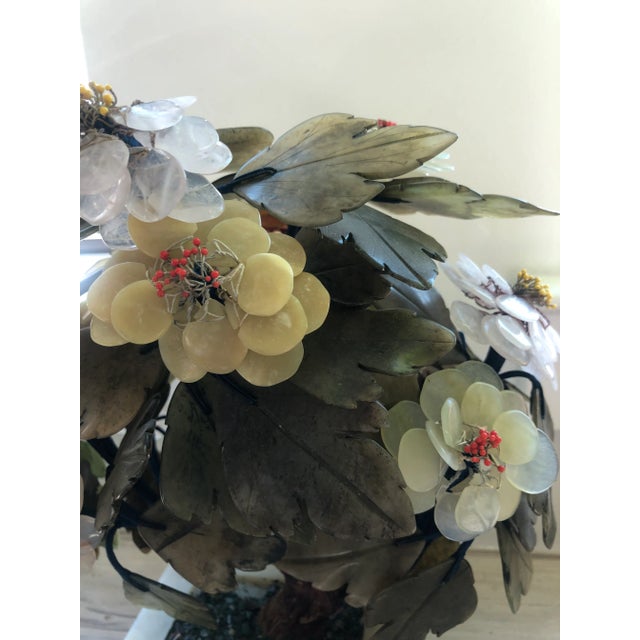 1960s Chinese Jade & Semi-Precious Stone Bonsai Tree Table Sculpture For Sale - Image 10 of 10
