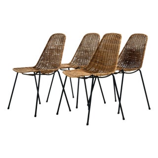 Basket Chair by Gian Franco Legler, 1950s For Sale